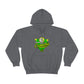 a Team Hybrid Cannabis Pullover Hoodie with a green and yellow design.