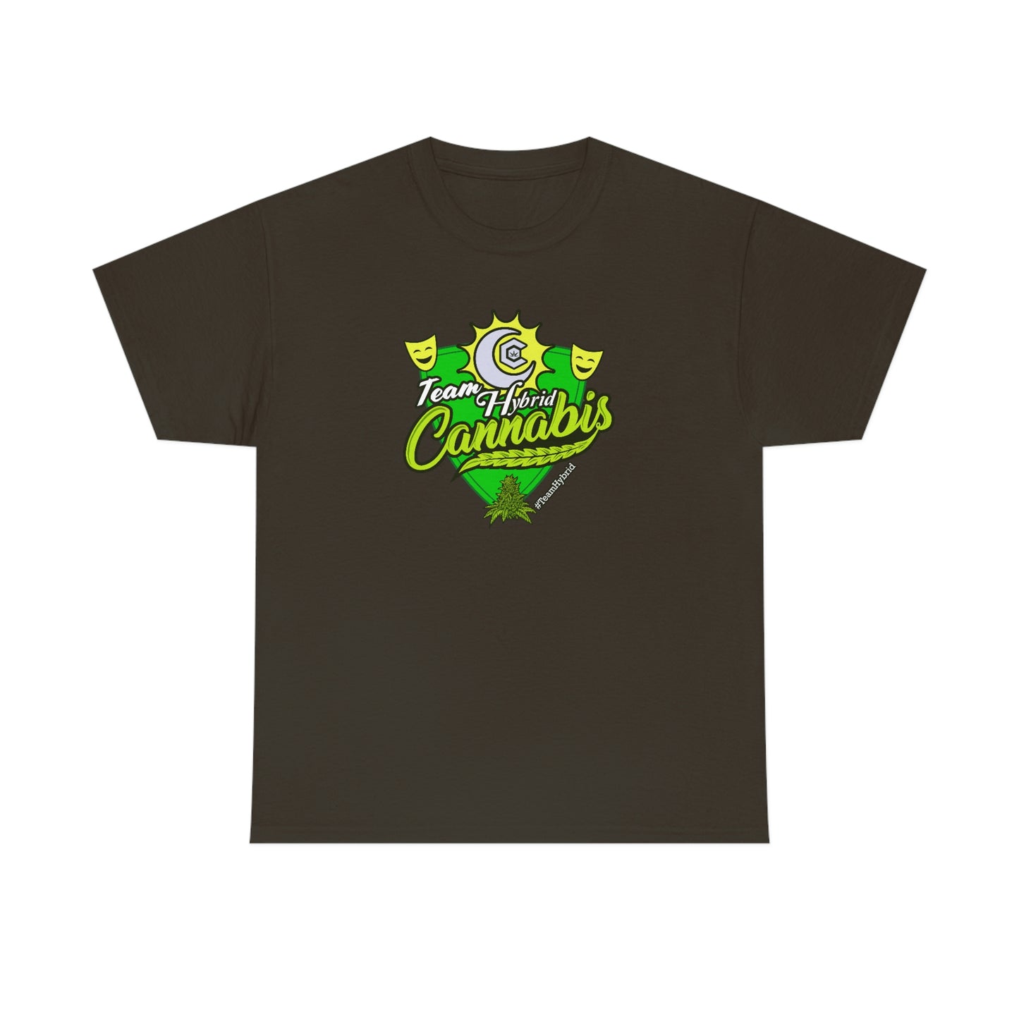 a black Team Hybrid Cannabis T-Shirt