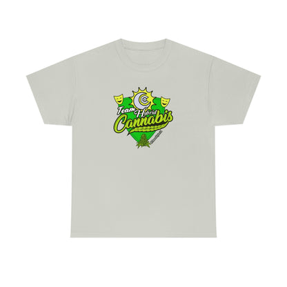 a Team Hybrid Cannabis T-Shirt with the word cannabis on it.