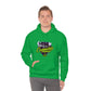 a man wearing a green Team Indica Cannabis Pullover hoodie.