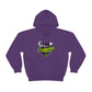 a purple hoodie with the Team Indica Cannabis Pullover on it.