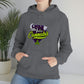 a woman wearing a gray Team Indica Cannabis Pullover