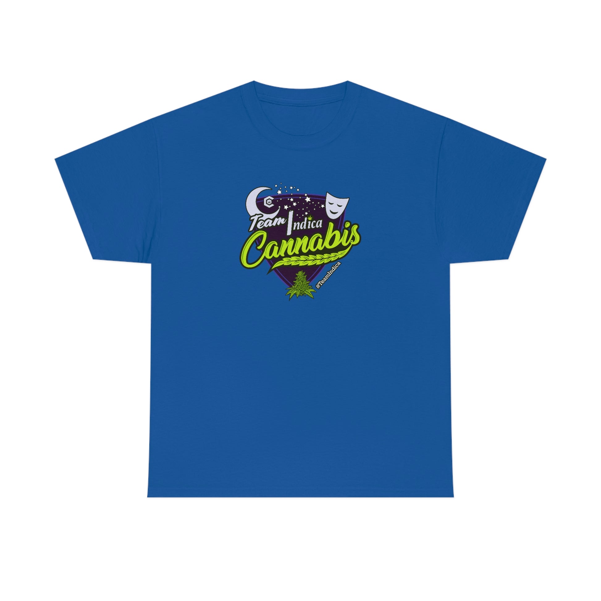 a Team Indica Cannabis T-Shirt with the word cannabis on it.