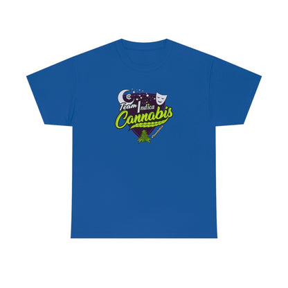 a Team Indica Cannabis T-Shirt with the word cannabis on it.