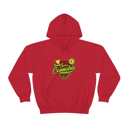 a Team Sativa Stoner Sweatshirt with the word cannabis on it.