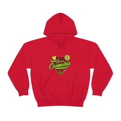 a Team Sativa Stoner Sweatshirt with the word cannabis on it.