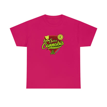 a pink Team Cannabis Sativa Shirt