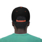 The back of the Warm Cannabis Paradise Snapback Hat in the orange and black color scheme