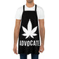 A man is wearing the Cannabis Advocate Pot Leaf | Apron