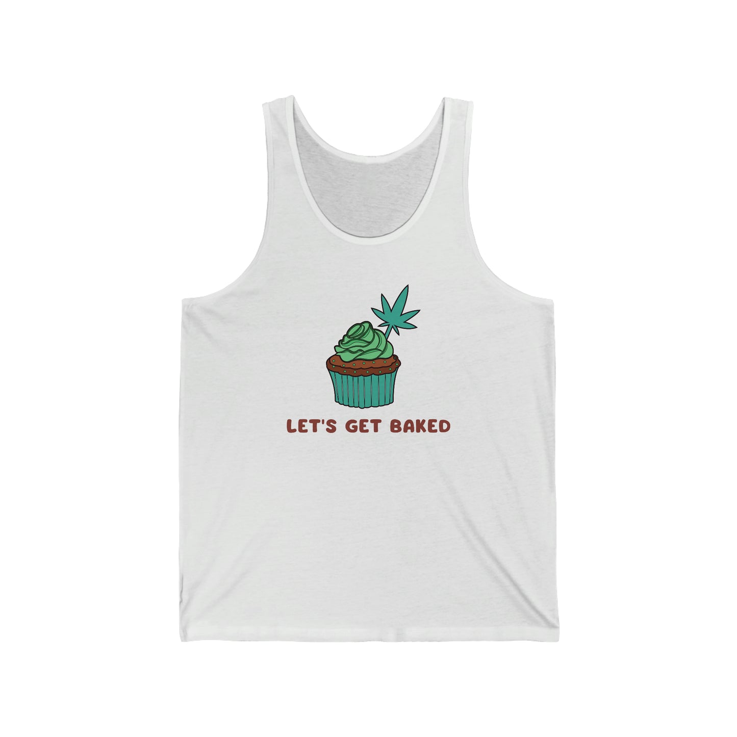Let's Get Baked Cannabis Jersey Tank Top.