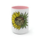 A pink and white, you are my sunshine cannabis coffee mug