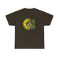 a black You Are My Sunshine Weed T-Shirt with a sunflower on it.