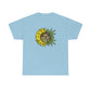 a blue You Are My Sunshine Weed T-Shirt with a sunflower on it.