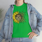 a woman wearing a green You Are My Sunshine Weed T-Shirt.
