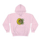a pink You Are My Sunshine Cannabis Sweatshirt with a sunflower on it.