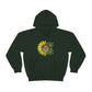 a You Are My Sunshine Cannabis Sweatshirt with a yellow sunflower on it.