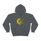 a gray hoodie with a You Are My Sunshine Cannabis Sweatshirt on it.