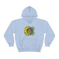 a light blue You Are My Sunshine Cannabis Sweatshirt with a sunflower on it.