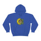 a blue You Are My Sunshine Cannabis Sweatshirt with a sunflower on it.